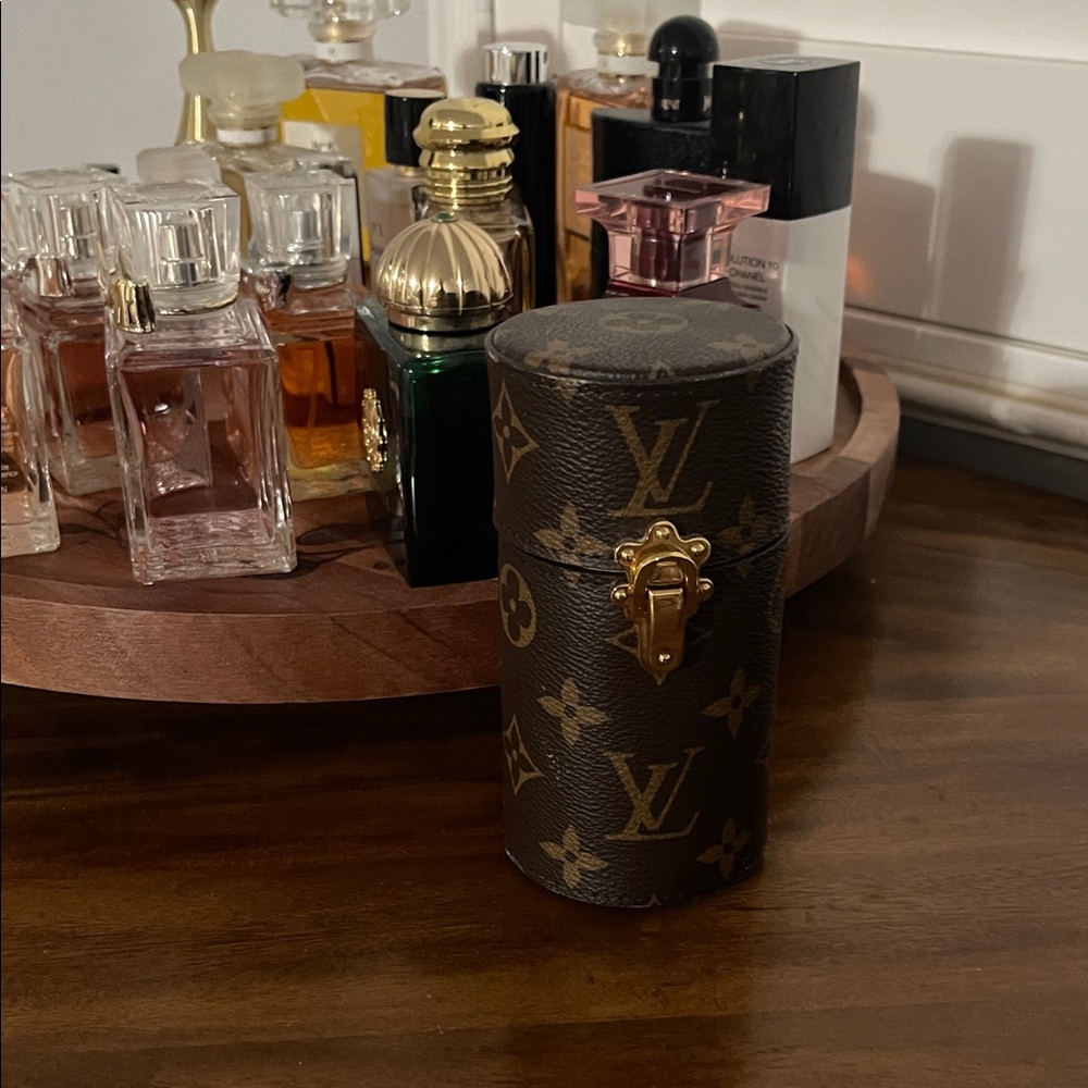 Louis Vuitton Brown Monogram Cylinder with Gold Clasp